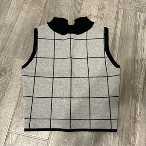 Lucy Paris Black and Gray Checkered Tank Top